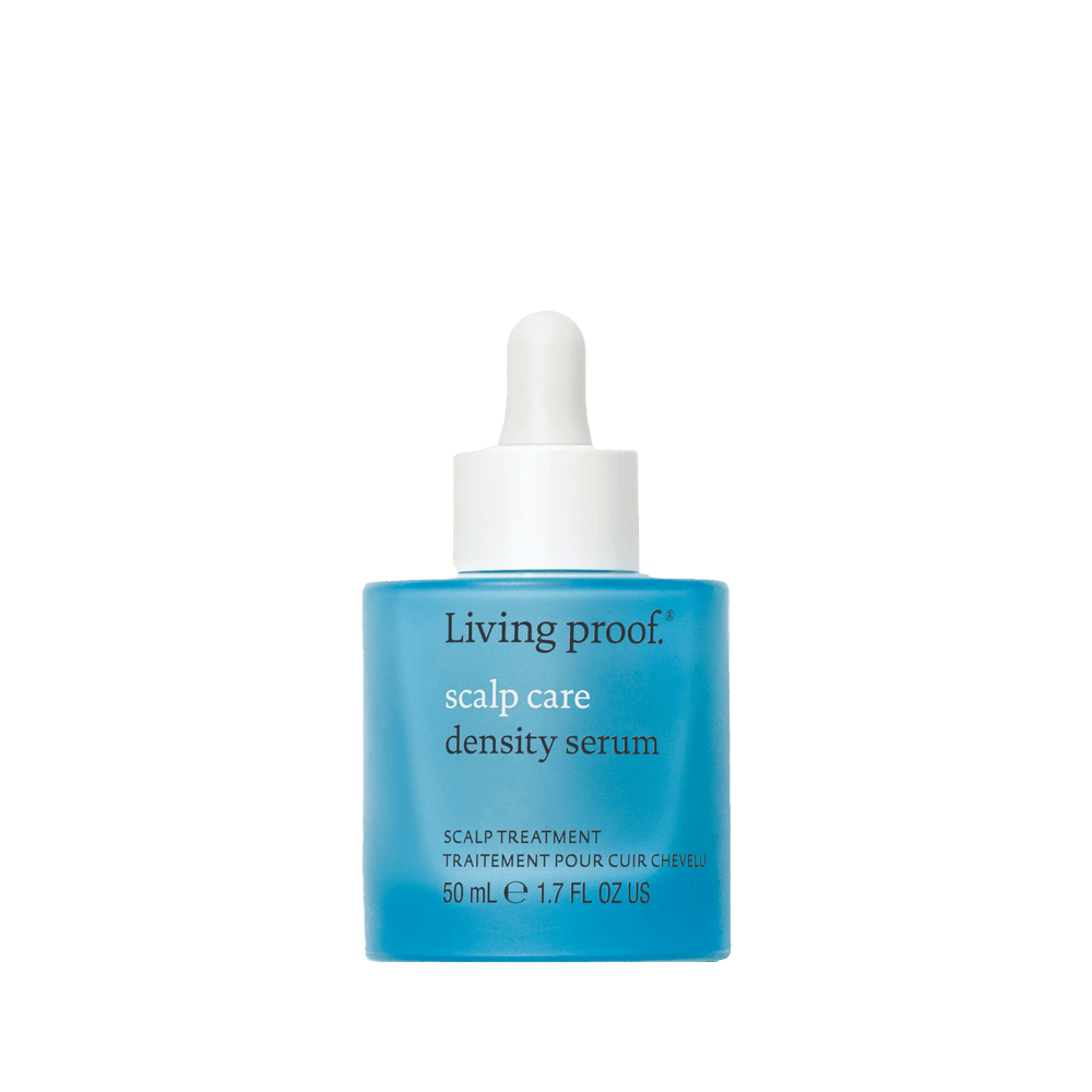 Living Proof Scalp Care Density Serum, 50 ml blue bottle with a white dropper.